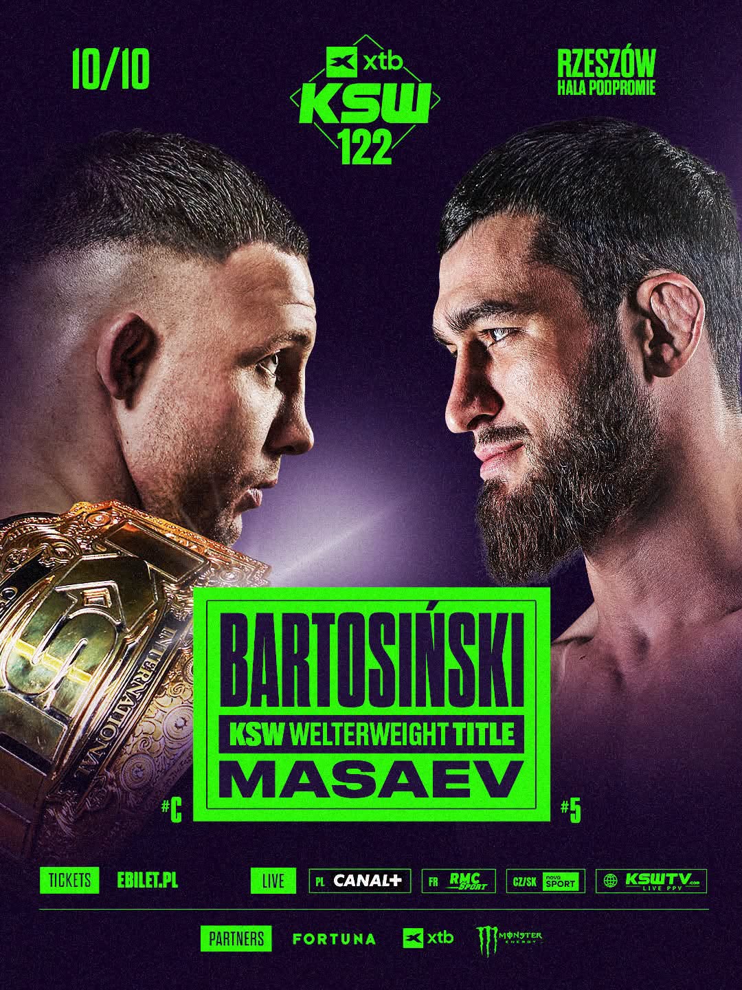 XTB KSW 122: Bartosiński vs. Masaev